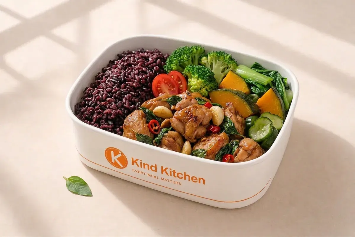 Kind Kitchen 台式三杯雞紫米健康餐盒主視覺